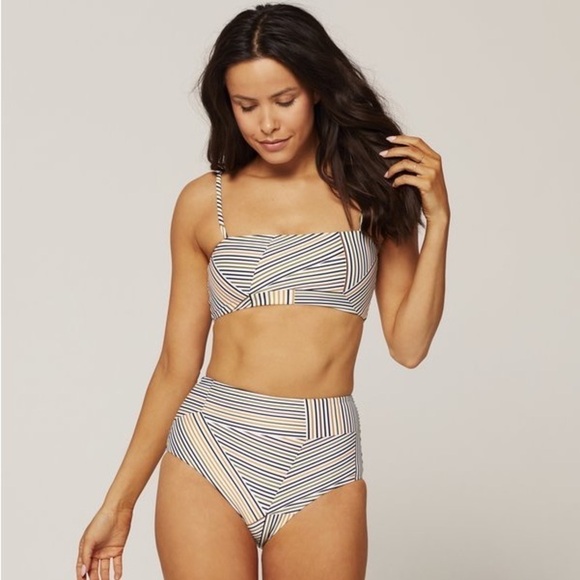 L*space Bikini Portia Striped Retro Seamless Beach Summer Abstract Extra Small - Picture 1 of 7